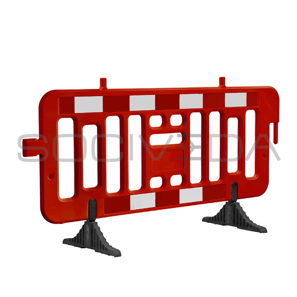 Barriera Protettiva In Plastica Rossa 113x40x75 Cm - Per Cantieri, Eventi, Delimitazione Aree - ENNE PLASTIC